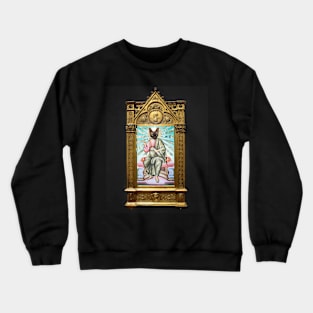 Cat God or delusions of grandeur collage: A cat's self-portrait Crewneck Sweatshirt